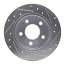 R1 94-04 Ford Mustang Rear Drilled & Slotted Silver Brake Rotor Set