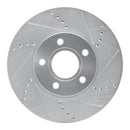R1 12-18 Ford C-MAX Front Right Drilled & Slotted Silver Brake Rotor