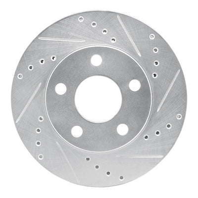 R1 87-90 Chrysler Town & Country Front Right Drilled & Slotted Silver Brake Rotor