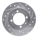 R1 88-93 Dodge COLT Rear Right Drilled & Slotted Silver Brake Rotor