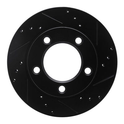 R1 76-93 Ford F-150 4WD Front Right Drilled & Slotted Black Brake Rotor