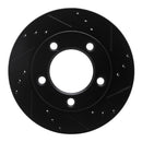 R1 76-93 Ford F-150 4WD Front Right Drilled & Slotted Black Brake Rotor