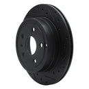 R1 10-17 Chevrolet Equinox Rear Right Drilled & Slotted Black Brake Rotor