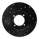 R1 74-78 Nissan 260Z Front Left Drilled & Slotted Black Brake Rotor