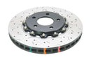 DBA 05-10 Ford Mustang GT / 11-13 V6 Front Drilled & Slotted 5000 Series 2 Piece Rotor w/ Black Hat