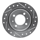 R1 91-06 Nissan Lucino Rear Drilled & Slotted Silver Brake Rotor Set