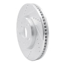 R1 06-15 Lexus GS300 Front Drilled & Slotted Silver Brake Rotor Set