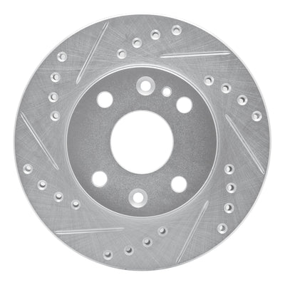 R1 94-02 Ford ASPIRE Front Left Drilled & Slotted Silver Brake Rotor