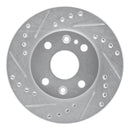 R1 94-02 Ford ASPIRE Front Left Drilled & Slotted Silver Brake Rotor