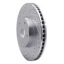 R1 92-97 Subaru SVX Front Left Drilled & Slotted Silver Brake Rotor
