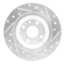 R1 01-05 Mazda Miata Rear Left Drilled & Slotted Silver Brake Rotor