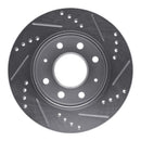 R1 88-07 Dodge Colt Front Left Drilled & Slotted Silver Brake Rotor