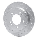 R1 17-24 Hyundai Elantra Front & Rear Drilled & Slotted Silver Brake Rotor Set
