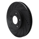 R1 03-07 Cadillac CTS Front Left Drilled & Slotted Black Brake Rotor