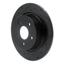 R1 13-18 Ford Transit Connect Rear Left Drilled & Slotted Black Brake Rotor