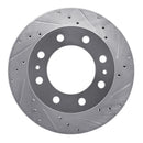 R1 99-20 Cadillac DeVille Front Right Drilled & Slotted Silver Brake Rotor