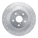 R1 21-22 Lexus RC300 Rear Right Drilled & Slotted Silver Brake Rotor