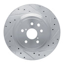 R1 08-14 Lexus IS F Rear Right Drilled & Slotted Silver Brake Rotor
