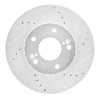 R1 01-03 Hyundai XG350 Front Right Drilled & Slotted Silver Brake Rotor