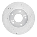 R1 01-03 Hyundai XG350 Front Right Drilled & Slotted Silver Brake Rotor