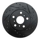 R1 90-91 Toyota Celica Front Right Drilled & Slotted Black Brake Rotor