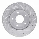 R1 78-81 Pontiac Firebird Rear Left Drilled & Slotted Silver Brake Rotor