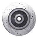 R1 1969-1973 Chrysler New Yorker Front Left Drilled & Slotted Silver Brake Rotor