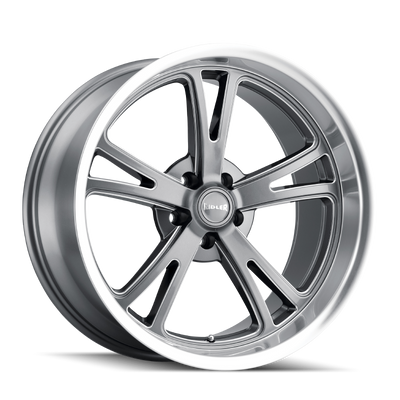Ridler 606 18x9.5 / 5x120.65 BP / 0mm Offset / 83.82mm Hub Gloss Grey Machined Wheel