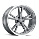 Ridler 606 20x8.5 / 5x127 BP / 0mm Offset / 83.82mm Hub Gloss Grey Machined Wheel