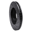 R1 99-04 Acura RL Front Left Drilled & Slotted Black Brake Rotor