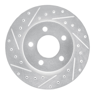 R1 93-97 Chrysler CONCORDE Front Left Drilled & Slotted Silver Brake Rotor