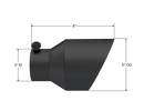 MBRP Universal 3in Hex Tip 5in Inlet 8in Length Dual Wall Exhaust Tip - Black Coated