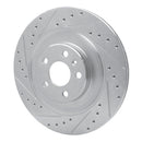 R1 16-26 Polestar Polestar 2 Rear Left Drilled & Slotted Silver Brake Rotor