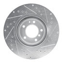 R1 93-97 BMW 850CI Front Left Drilled & Slotted Silver Brake Rotor