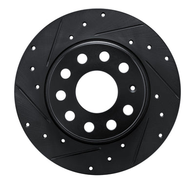 R1 17-25 Audi Q2 (Mexico) Rear Left Drilled & Slotted Black Brake Rotor