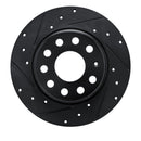 R1 19-25 Volkswagen Jetta Front & Rear Drilled & Slotted Black Brake Rotor Set