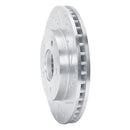 R1 70-93 Ford Taurus (Excl SHO) Front Right Drilled & Slotted Silver Brake Rotor