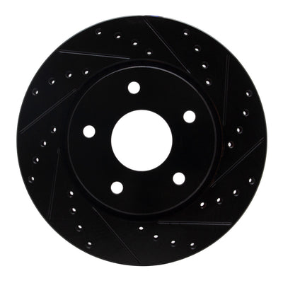 R1 08-16 Chrysler Town & Country Front Right Drilled & Slotted Black Brake Rotor
