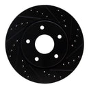 R1 08-16 Chrysler Town & Country Front Right Drilled & Slotted Black Brake Rotor