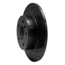 R1 94-04 Land Rover Discovery Rear Right Drilled & Slotted Black Brake Rotor