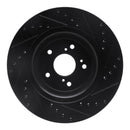 R1 15-20 Acura TLX Front & Rear Drilled & Slotted Black Brake Rotor Set