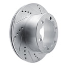 R1 2006-2025 American Coach Patriot Rear Right Drilled & Slotted Silver Brake Rotor