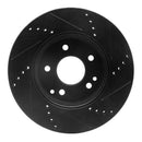 R1 96-15 Mercedes-Benz SLK230 Front Left Drilled & Slotted Black Brake Rotor