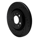 R1 98-15 Volkswagen Beetle Front Left Drilled & Slotted Black Brake Rotor