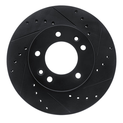 R1 86-91 Mazda RX-7 Front Right Drilled & Slotted Black Brake Rotor