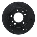 R1 86-91 Mazda RX-7 Front Right Drilled & Slotted Black Brake Rotor