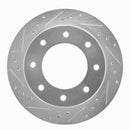 R1 00-11 Cadillac DTS Rear Left Drilled & Slotted Silver Brake Rotor