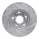 R1 90-90 Lexus LS400 Front Left Drilled & Slotted Silver Brake Rotor