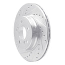 R1 93-02 Mercedes-Benz SL500 Rear Left Drilled & Slotted Silver Brake Rotor