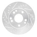 R1 87-93 Mercedes-Benz 190D Front Left Drilled & Slotted Silver Brake Rotor